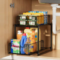 Under Sink Organizer, 2-Tier Pull Out Cabinet Organizer, Metal (1 Pack)